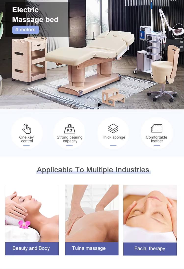 カスタマイズカラー木目調ベース電動マッサージテーブルベッド、 - Spa Wellness In のレビューと価格